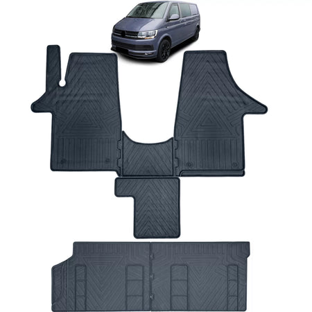Set Tappetini in Gomma Premium 6 Pezzi per Volkswagen Bus T5 T6 2003-2019