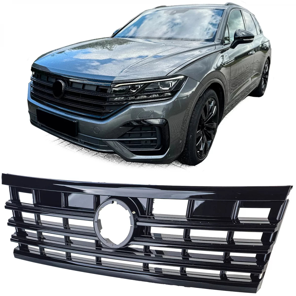 Griglia Radiatore Nero Lucido per Volkswagen Touareg Iii dal 2018