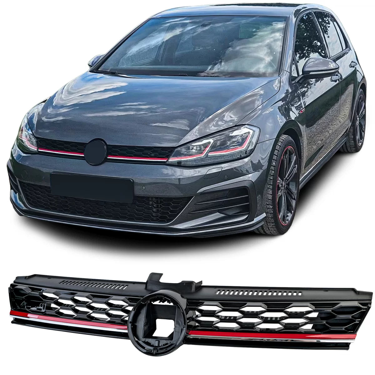 Griglia Radiatore Nero Lucido per Volkswagen Golf 7 GTI Facelift 17-20