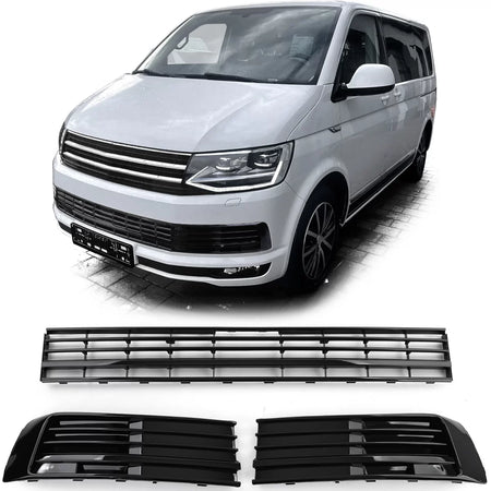 Griglia Paraurti Anteriore Nera Lucida per Volkswagen T6 Multivan 15-19
