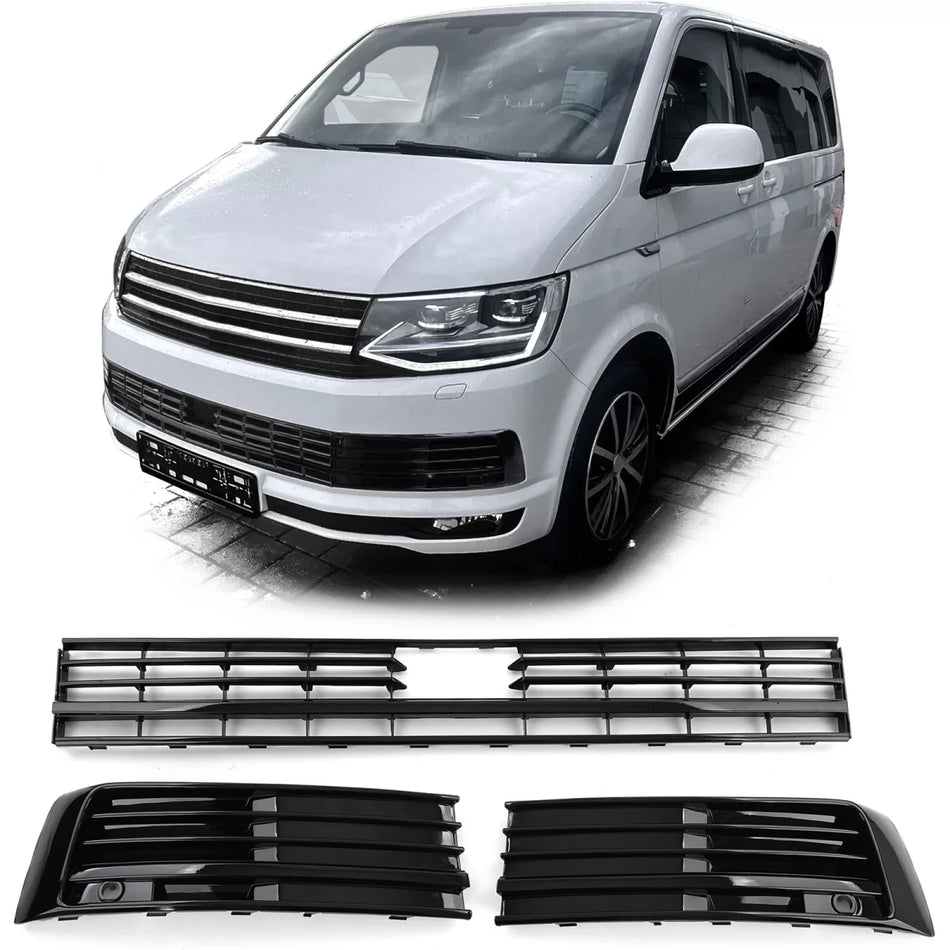 Griglia Radiatore Anteriore Nera Lucida per VW T6 Multivan Acc 15-19