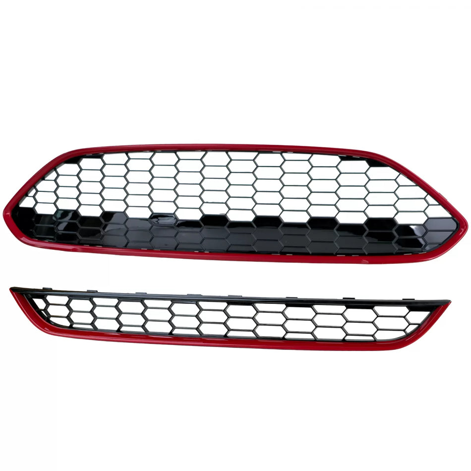 Griglia Radiatore Honeycomb Rossa Nera per Ford Fiesta 2013-2017