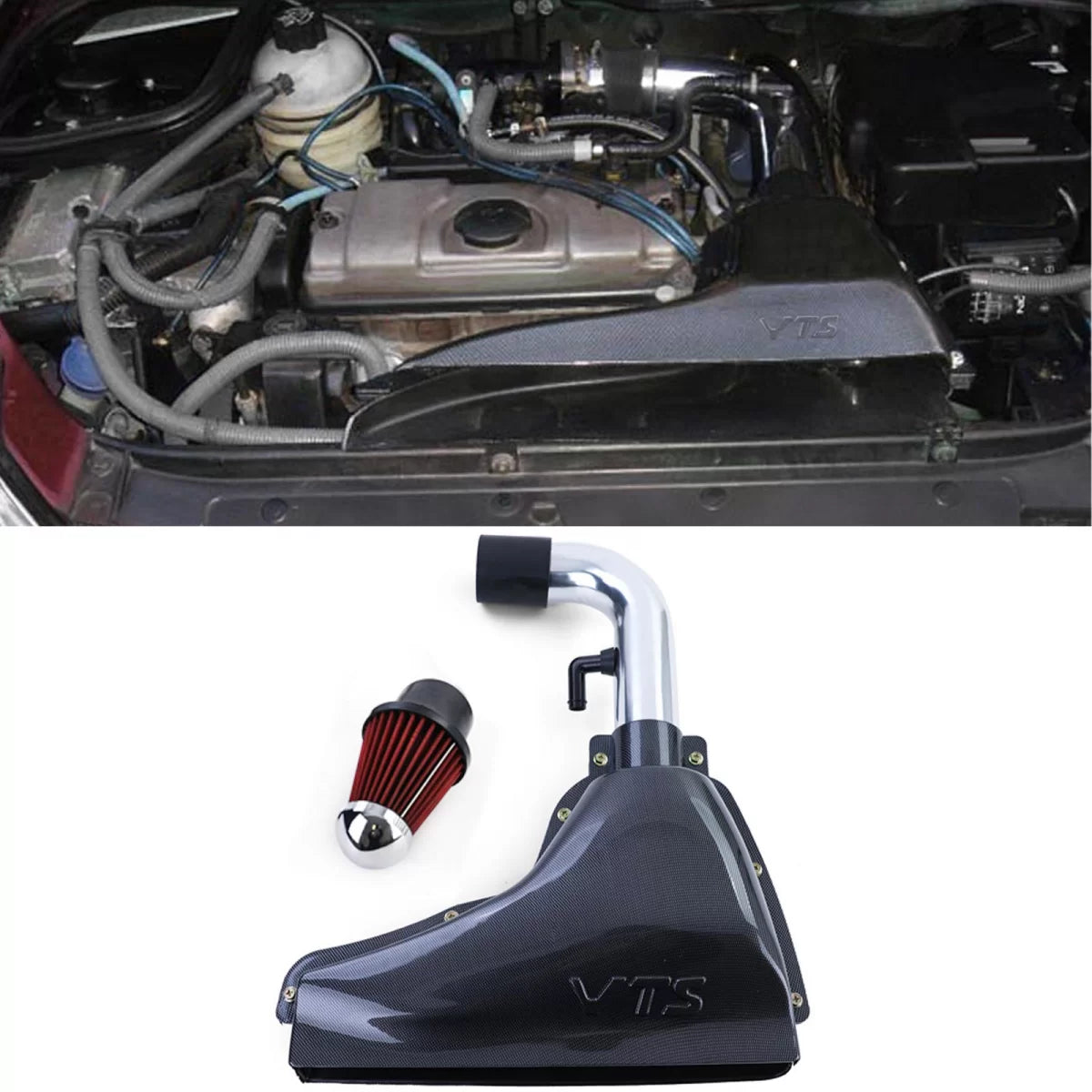 Presa Aria Ram Air Effetto Carbonio con Filtro Sportivo per Citroën Saxo 96-04