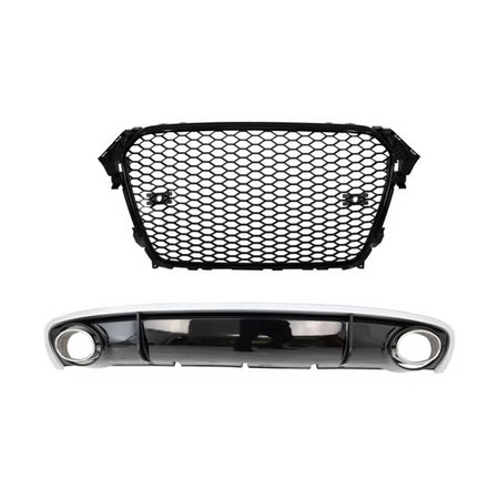 Diffusore Paraurti Posteriore con Terminali Scarico Audi A4 B8 Facelift