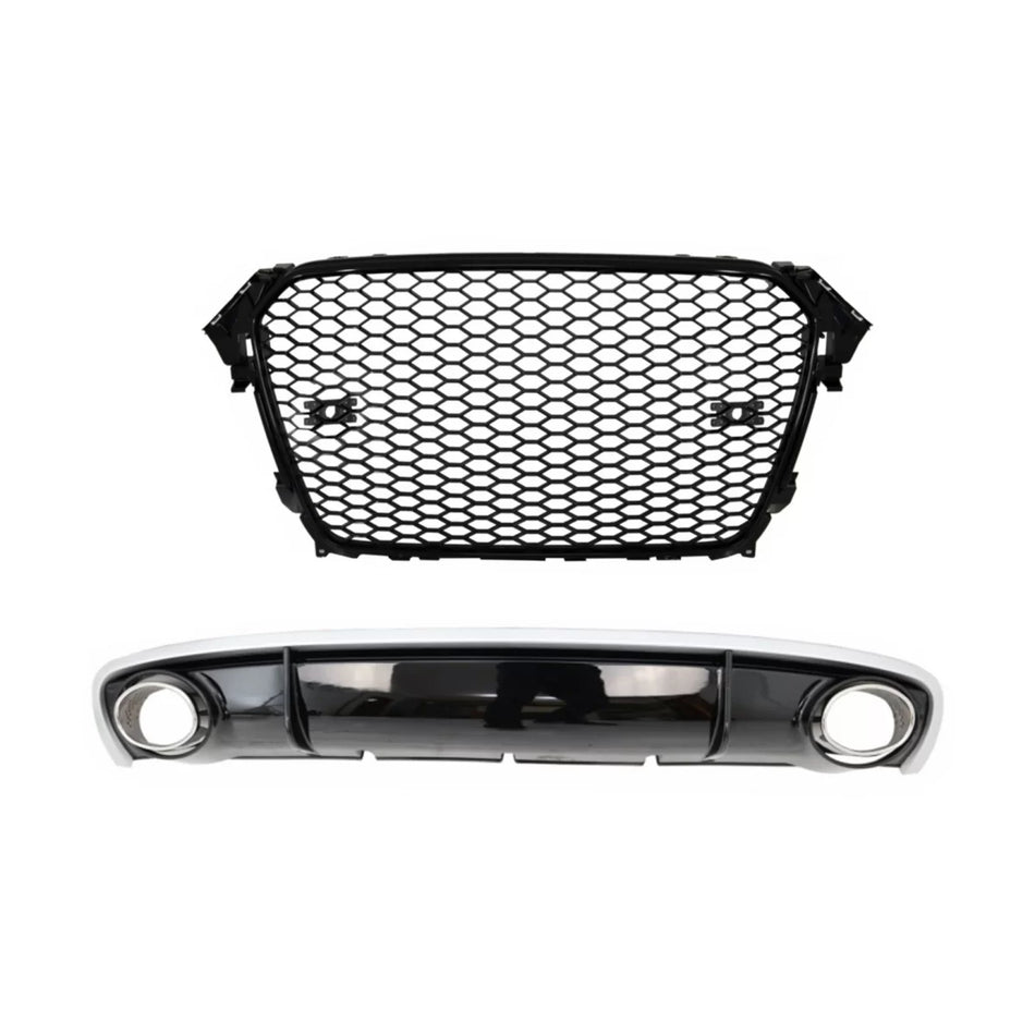 Diffusore Paraurti Posteriore con Terminali Scarico Audi A4 B8 Facelift