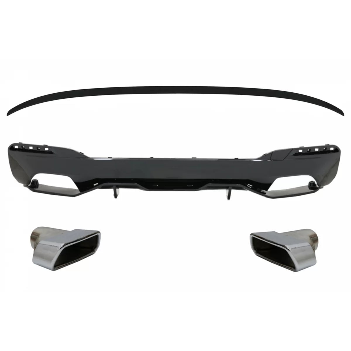 Diffusore Paraurti Posteriore con Terminali Scarico e Spoiler Baule per BMW