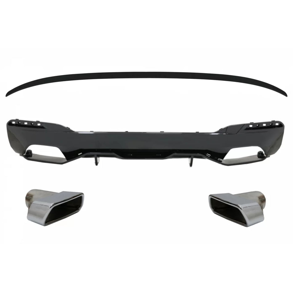 Diffusore Paraurti Posteriore con Terminali Scarico e Spoiler Baule per BMW