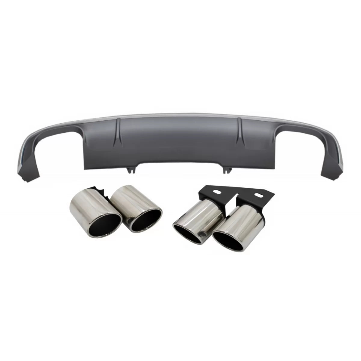 Diffusore Paraurti Posteriore con Terminali Scarico Audi A4 8W 2016-2018 S-line