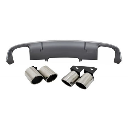 Diffusore Paraurti Posteriore con Terminali Scarico Audi A4 8W 2016-2018 S-line