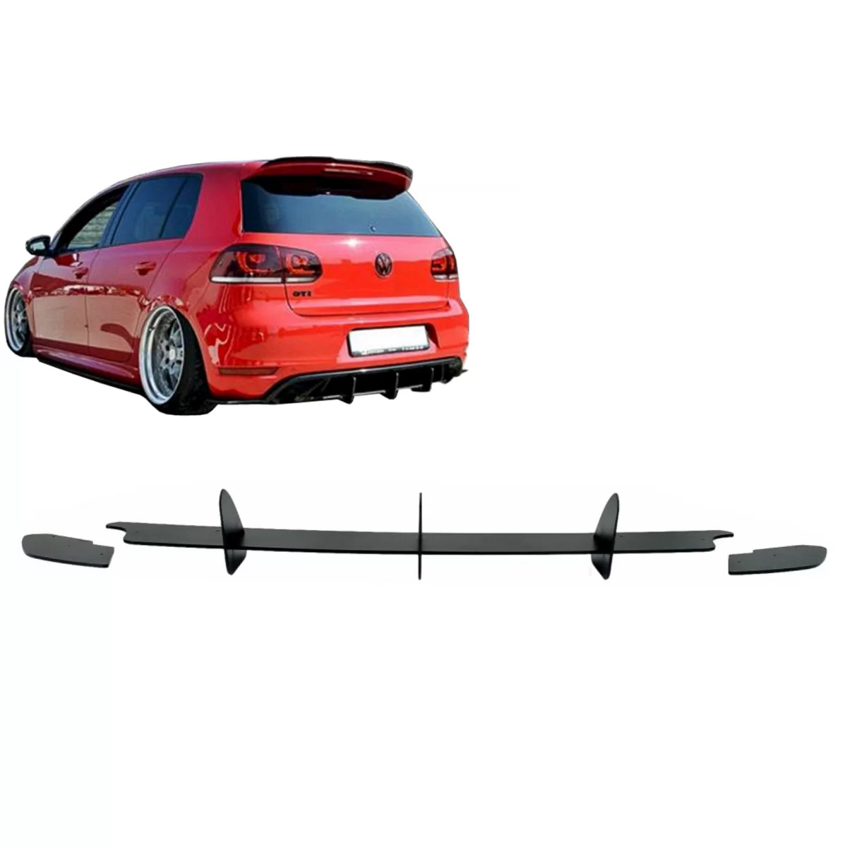 Paraurti Posteriore Estensione Diffusore e Splitter VW Golf Vi GTI 2008-2013