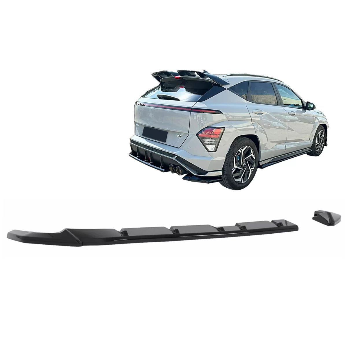 Paraurti Posteriore Estensione Splitter Nero per Hyundai Kona N-line MK2 2023