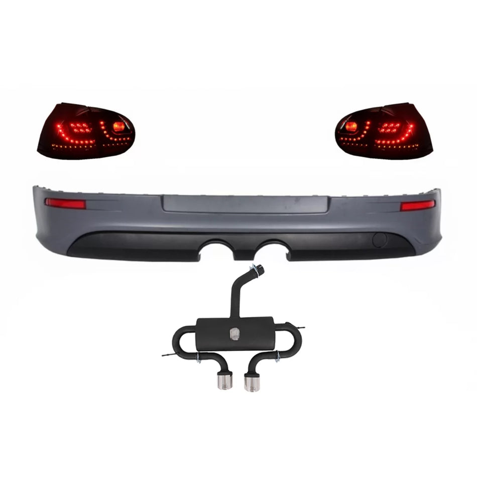 Paraurti Posteriore Estensione LED Scarico Completo R32 per Volkswagen Golf 5