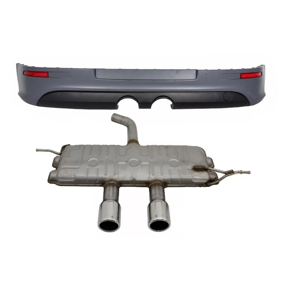Paraurti Posteriore Estensione R32 con Scarico Completo per VW Golf 5 2003-2007