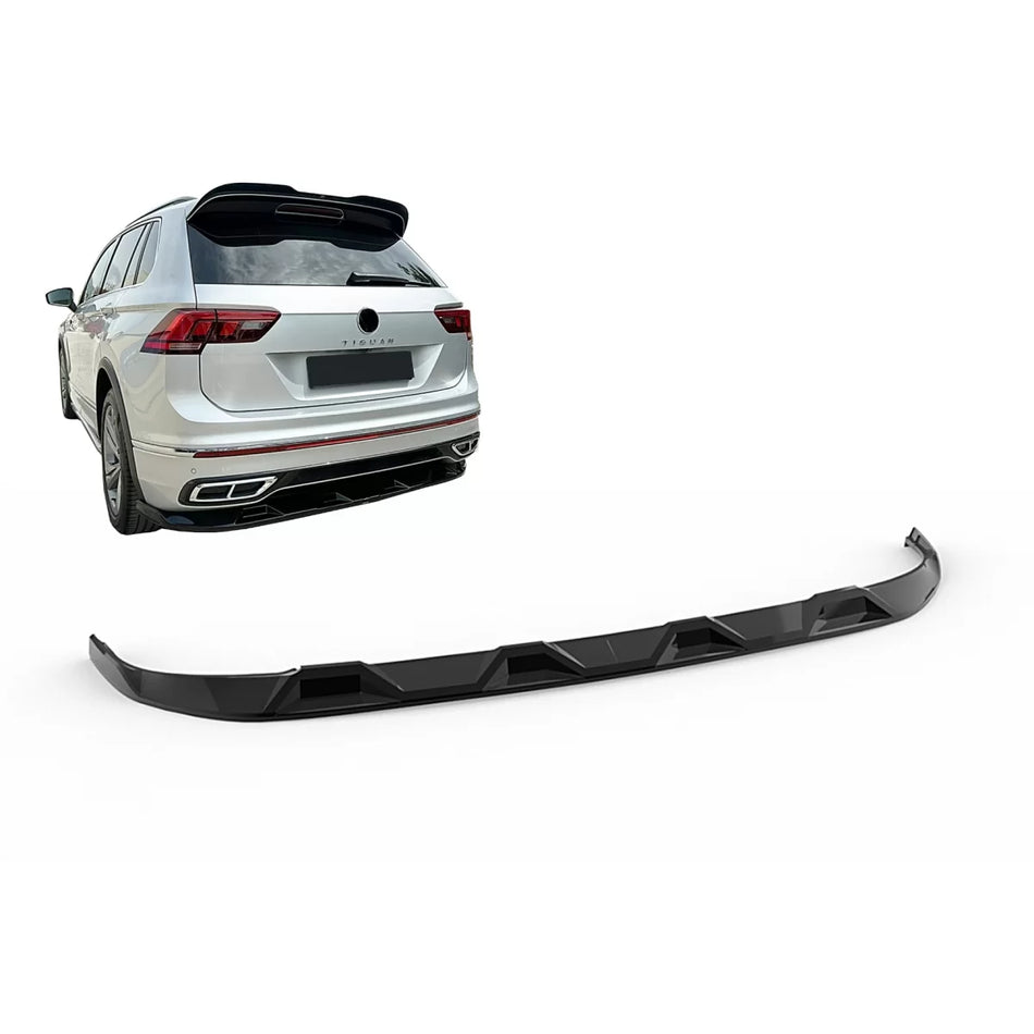Spoiler Paraurti Posteriore Nero per Volkswagen Tiguan Ii MK2 R Line Facelift