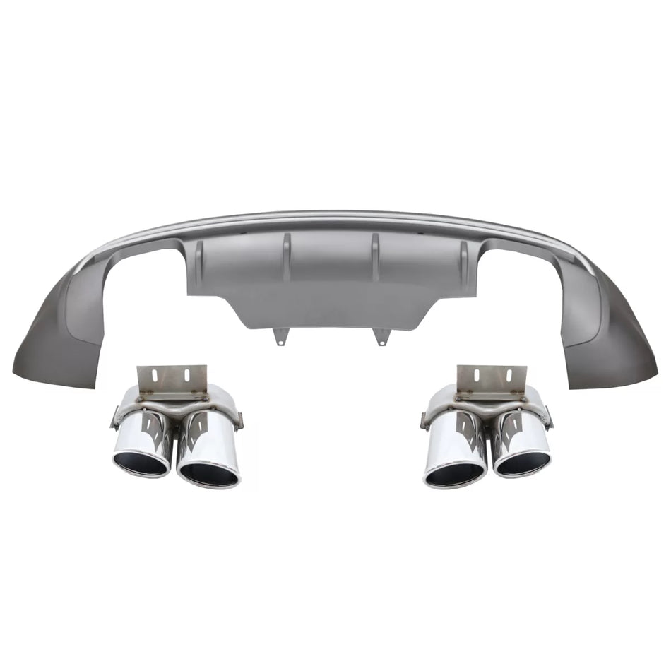Spoiler Paraurti Posteriore Diffusore Doppia Uscita per Audi Q5 8R Facelift