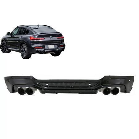 Spoiler Paraurti Posteriore Diffusore Doppio Scarico BMW X4 G02 dal 2018 M Sport