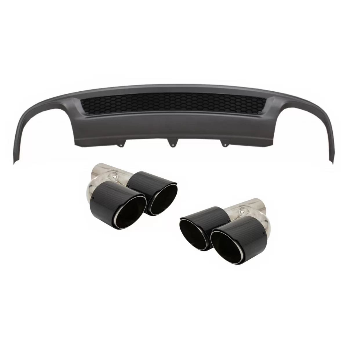 Paraurti Posteriore Diffusore Aria Carbonio con Terminali Scarico Audi A4 B8