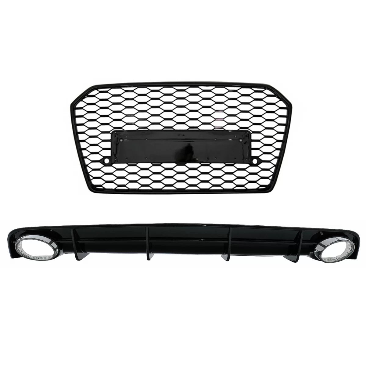 Paraurti Posteriore con Diffusore e Terminali Scarico per Audi A6 4G Facelift