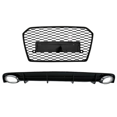Paraurti Posteriore con Diffusore e Terminali Scarico per Audi A6 4G Facelift
