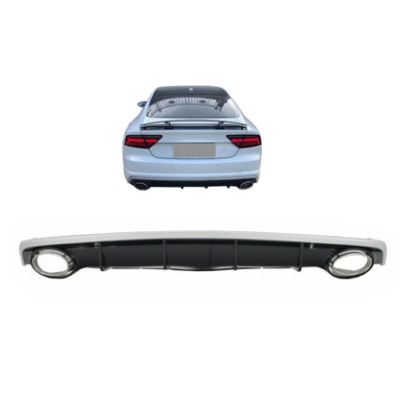 Paraurti Posteriore con Diffusore e Terminali Scarico per Audi A7 4G Facelift
