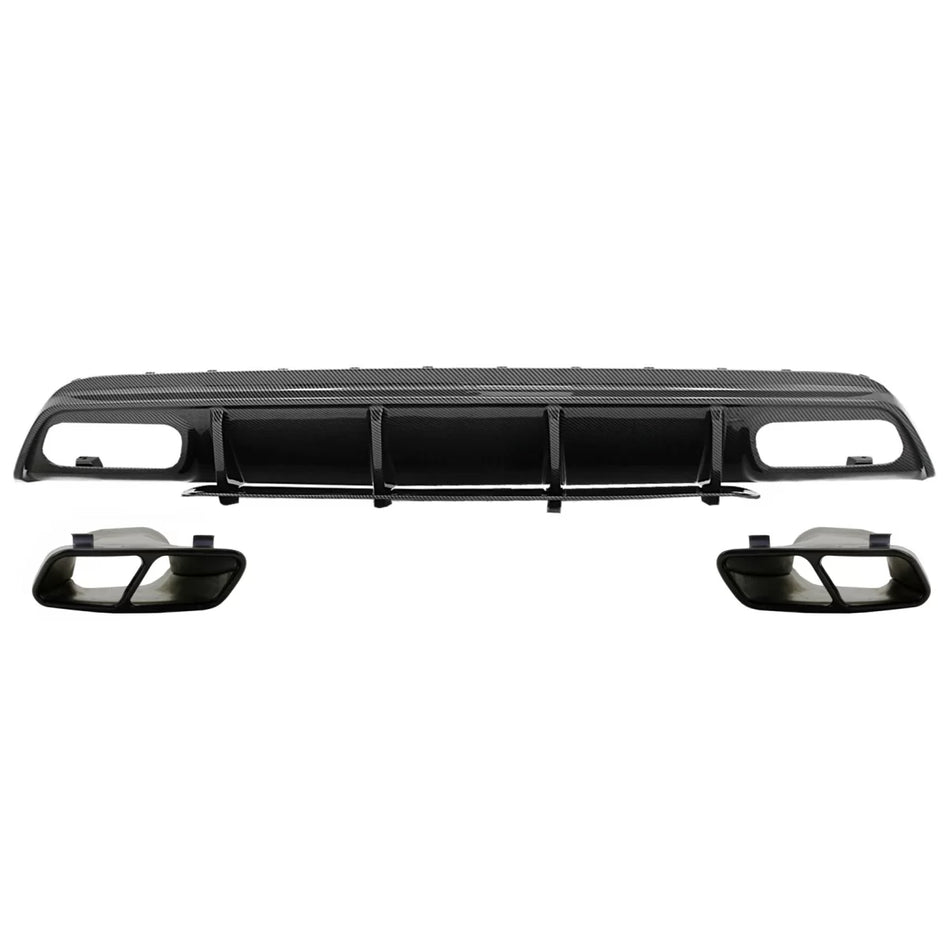 Paraurti Posteriore con Diffusore e Terminali Scarico Carbon Film per Mercedes