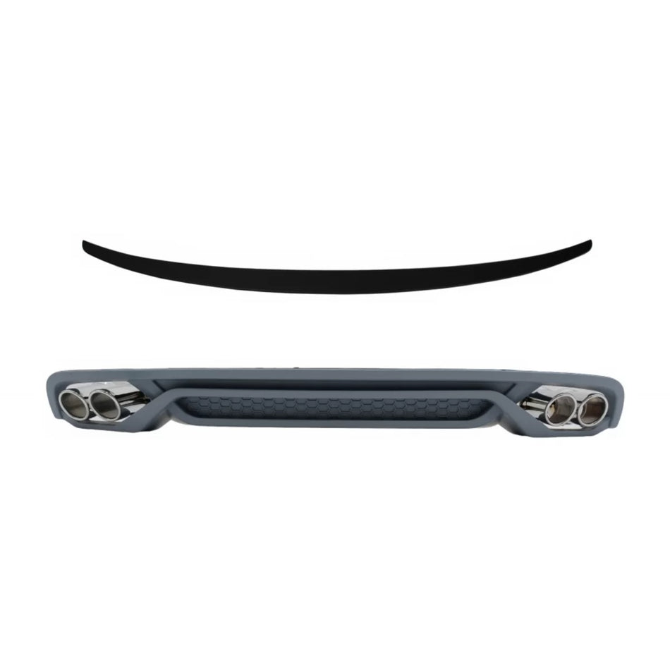 Paraurti Posteriore con Diffusore Scarichi e Spoiler Baule per Audi A4 B8