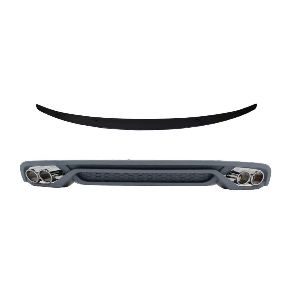 Paraurti Posteriore con Diffusore e Spoiler Piano Nero per Audi A4 B8 Facelift