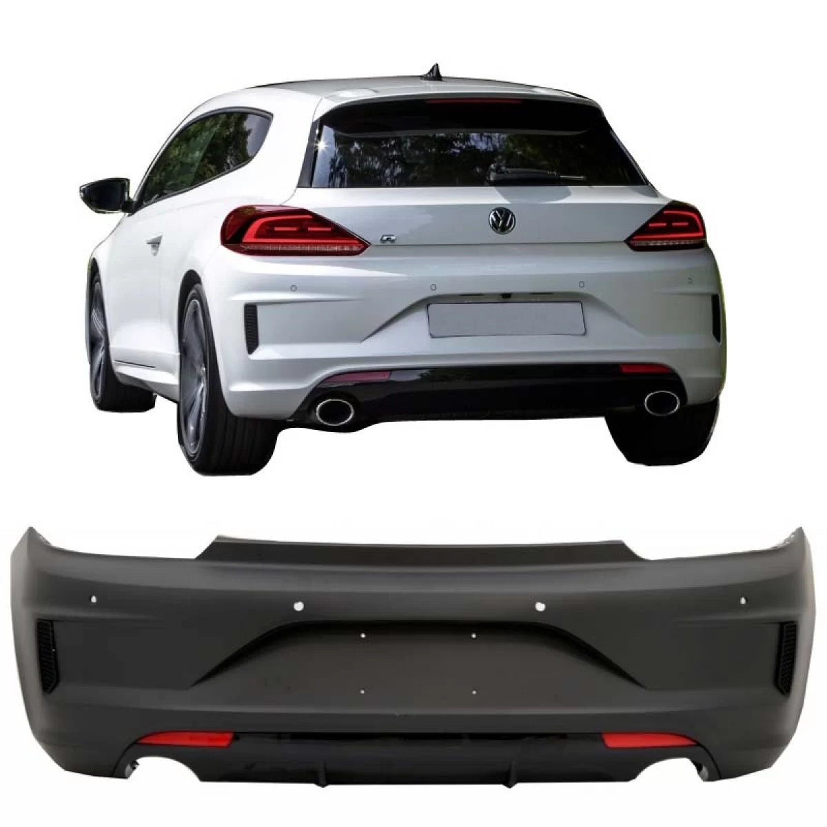 Paraurti Posteriore Sportivo per Volkswagen Scirocco 14-17 Facelift Look R20