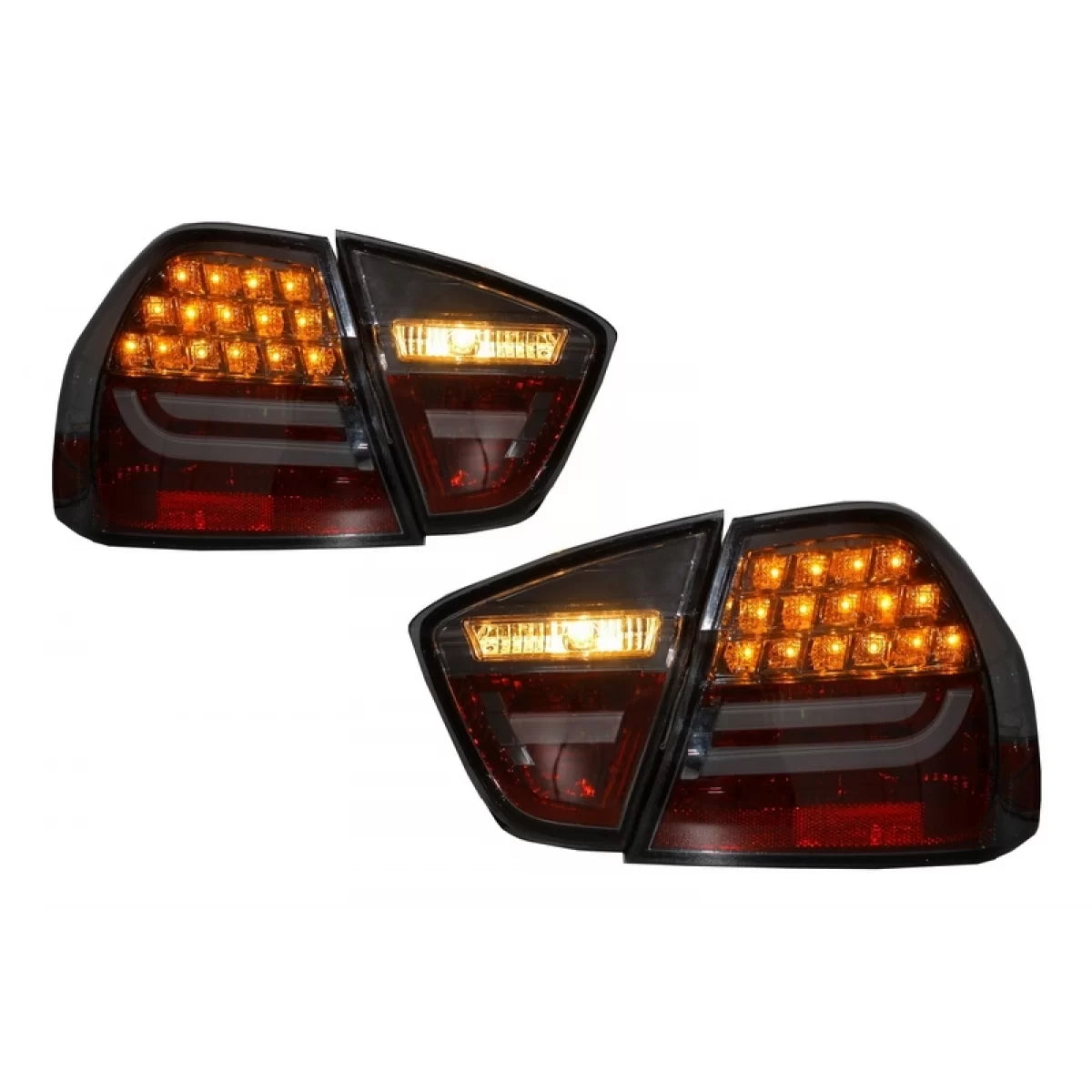 Paraurti Posteriore Senza PDC con Luci LED Fumé M3 Design per BMW Serie 3 E90