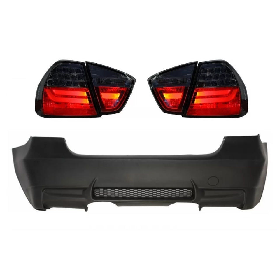 Paraurti Posteriore Senza PDC con Luci LED Fumé M3 Design per BMW Serie 3 E90