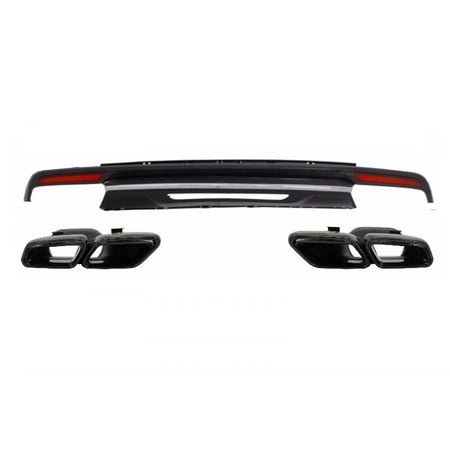Diffusore Posteriore con Terminali Scarico Nero per Mercedes Classe S W222
