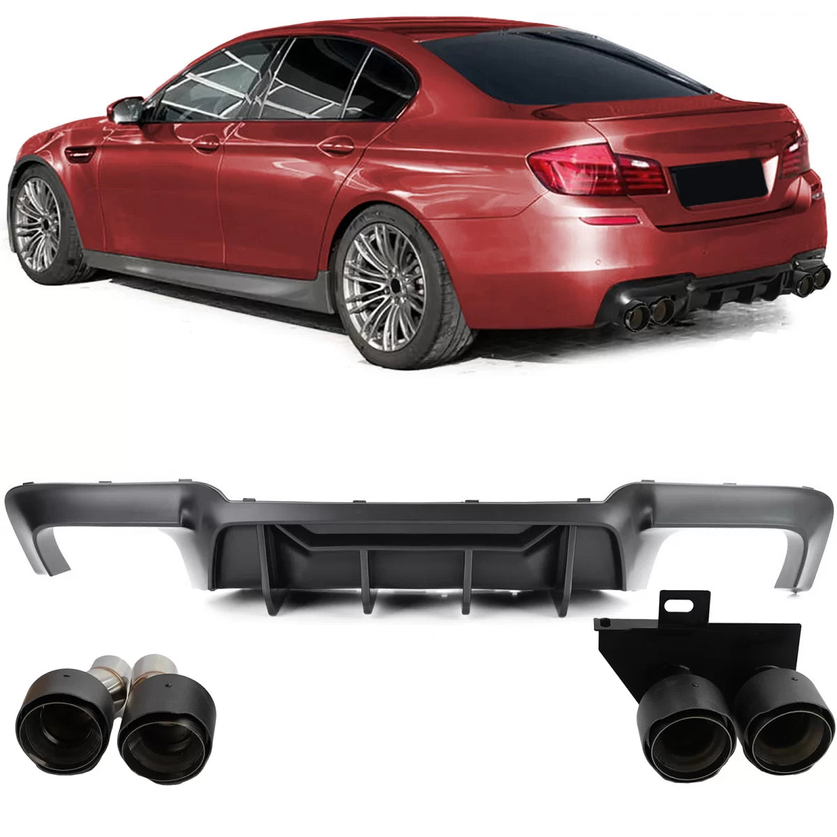Diffusore Posteriore con Terminali Carbonio per BMW F10 F11 520 523 525 528 530