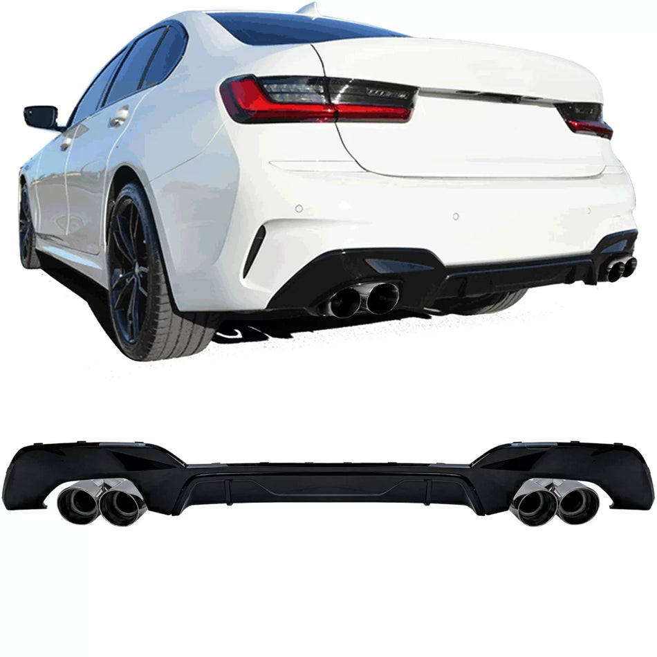 Diffusore Posteriore con Doppio Terminale per BMW Serie 3 G20 G21 318 320