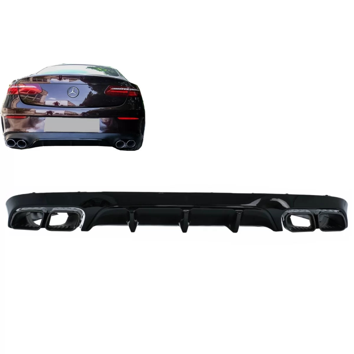 Diffusore Posteriore con Terminali di Scarico per Mercedes Classe E C238 A238