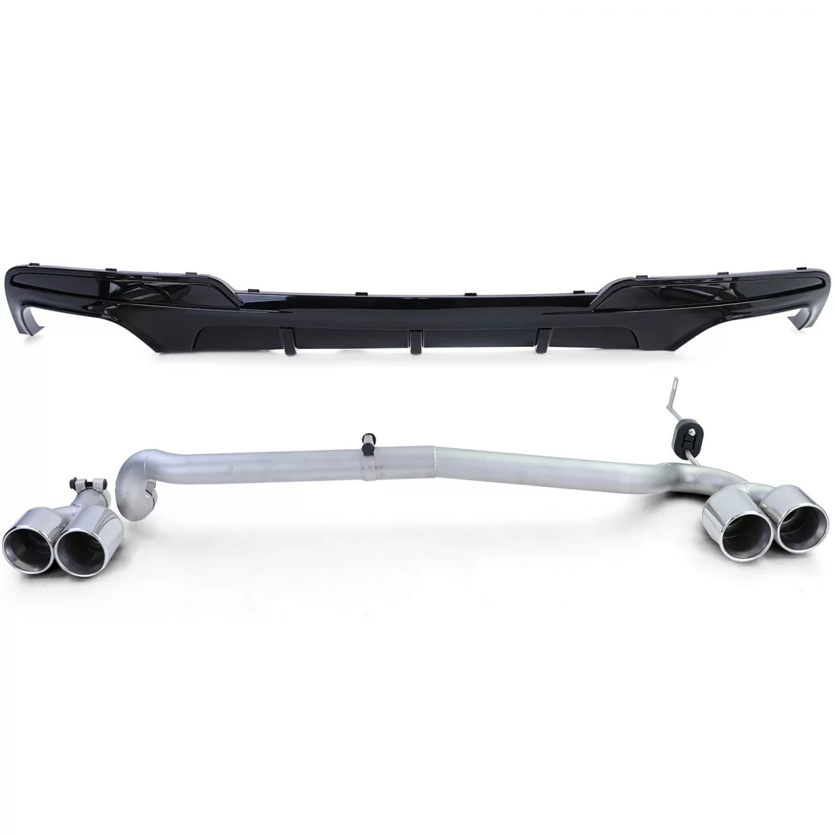 Diffusore Posteriore Lucido con Doppio Terminale per BMW F10 F11 520 525 528 530