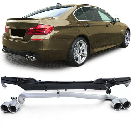 Diffusore Posteriore Lucido con Doppio Terminale per BMW F10 F11 520 525 528 530
