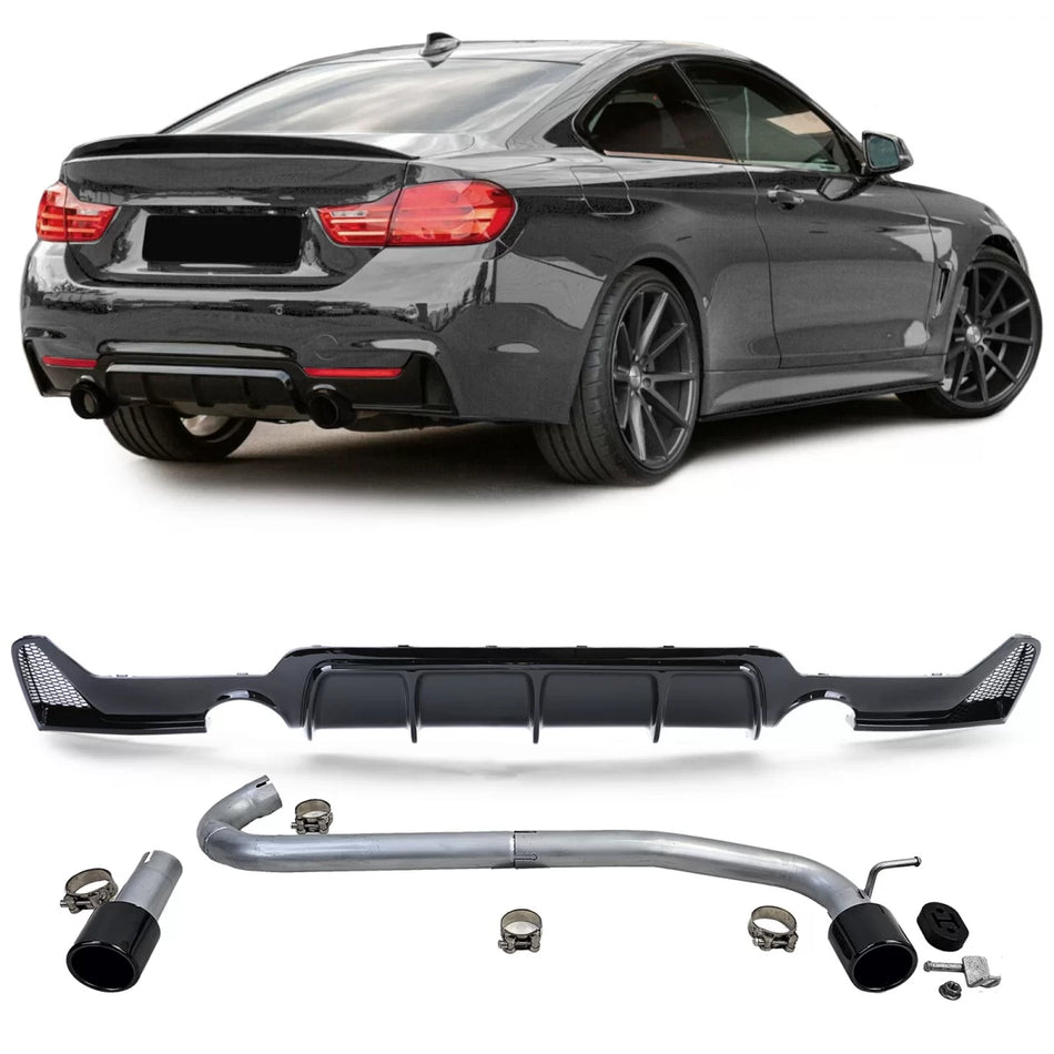 Diffusore Posteriore Lucido con Terminale 440 Look per BMW F32 F33 F36 425 428