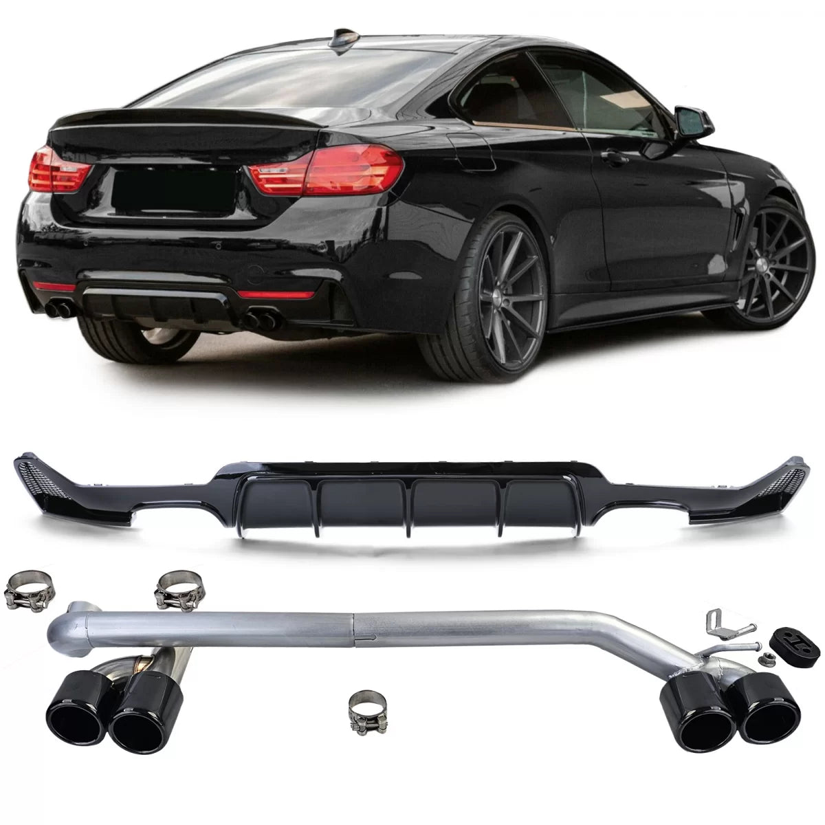 Diffusore Posteriore Lucido Sportivo per BMW F32 F33 F36 425 428 430