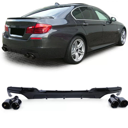 Diffusore Posteriore Lucido con Terminali 4 Tubi per BMW F10 F11 535
