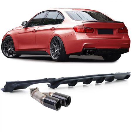 Diffusore Posteriore Opaco con Doppia Uscita Nera per BMW F30 F31 316i 318i 320i