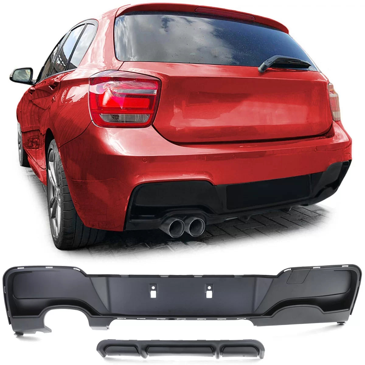 Diffusore Posteriore Performance Nero Opaco per BMW Serie 1 F20 11-15
