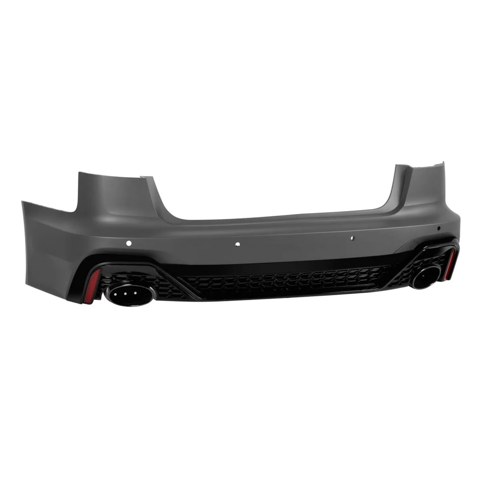Paraurti Posteriore RS6 2021 con Terminali Neri per Audi A6 Berlina 2015-2018