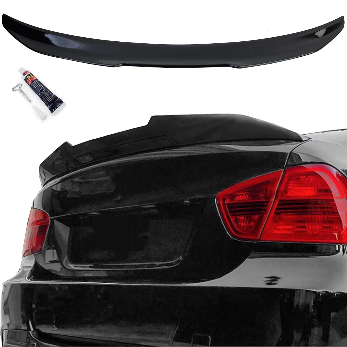 Spoiler Posteriore Ducktail Nero Lucido per BMW Serie 3 E90 05-13 Berlina