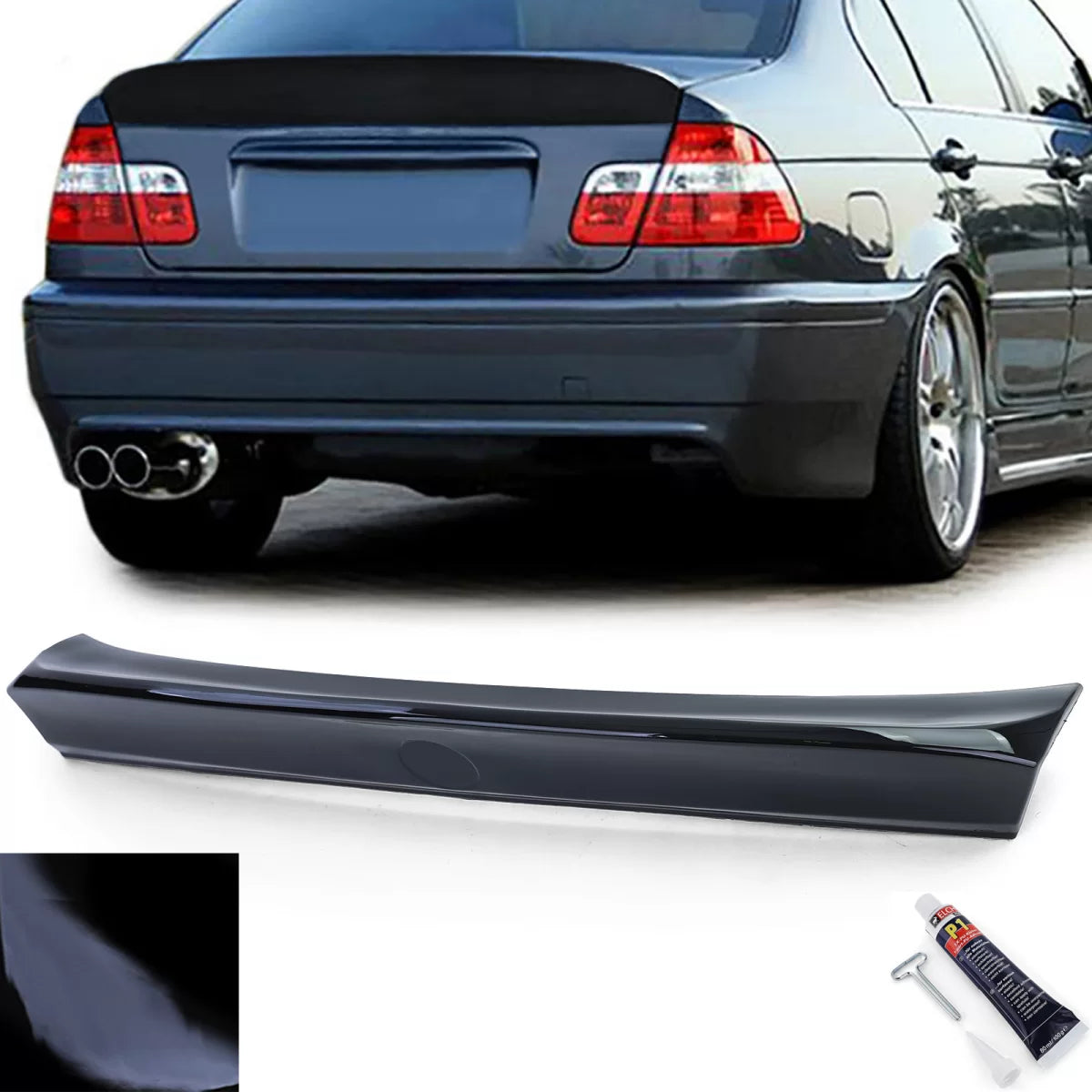 Spoiler Posteriore Ducktail CSL Nero Lucido per BMW Serie 3 E46 Berlina 98-05