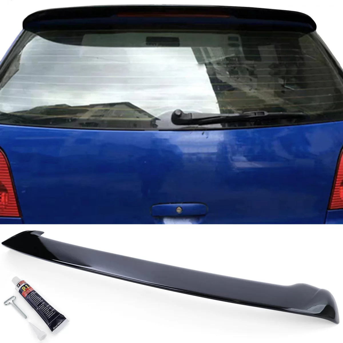 Spoiler Posteriore Tetto Nero Lucido per Volkswagen Polo 4 9N 9N3 01-09