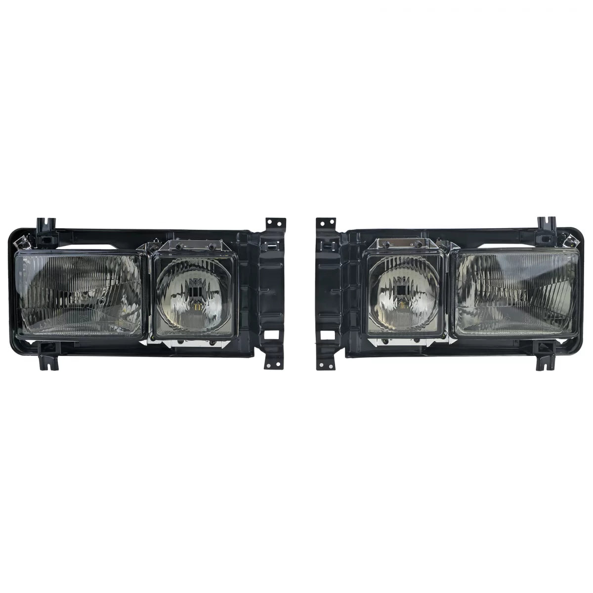Fari Rettangolari Neri Doppio Vetro per Volkswagen Bus T3 80-92