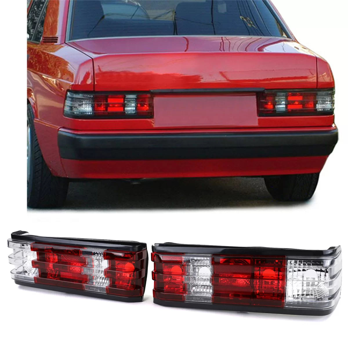 Fanali Posteriori Rossi e Bianchi per Mercedes 190 W201 82-93