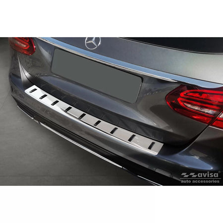 Protezione Paraurti Posteriore Rinforzata Cromata per Mercedes Classe C W205 Sw