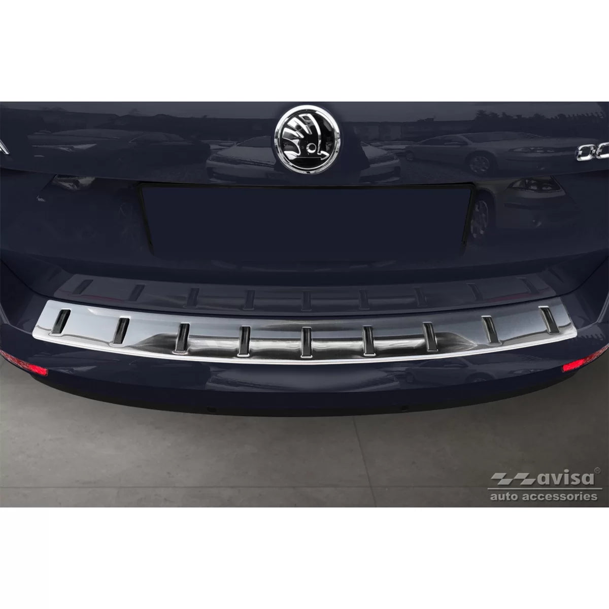 Protezione Rinforzata Paraurti Posteriore Cromata per Skoda Octavia Combi