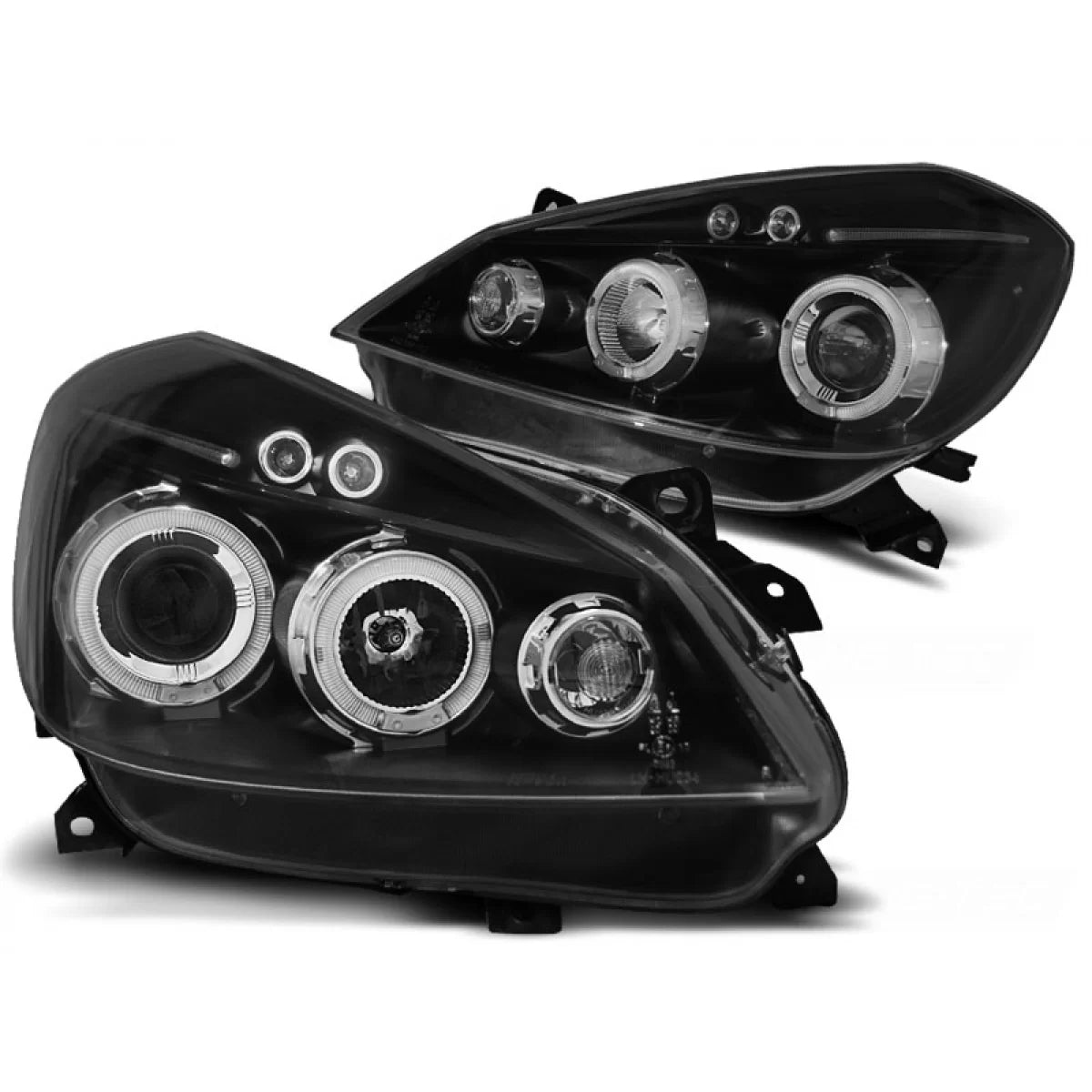 Fanale Anteriore Nero Angel Eyes per Renault Clio 3 05-09